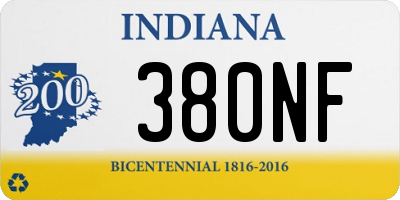 IN license plate 380NF