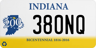 IN license plate 380NQ