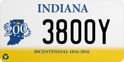 IN license plate 380OY