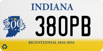 IN license plate 380PB