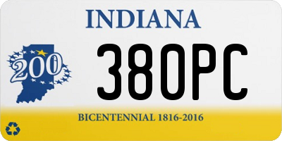 IN license plate 380PC