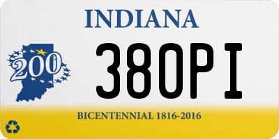 IN license plate 380PI