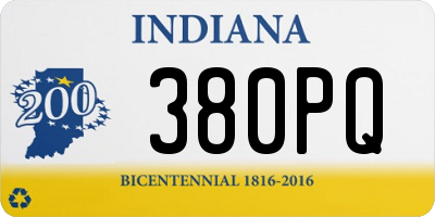 IN license plate 380PQ