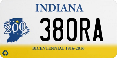 IN license plate 380RA