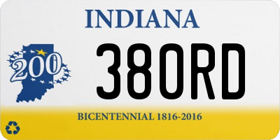 IN license plate 380RD