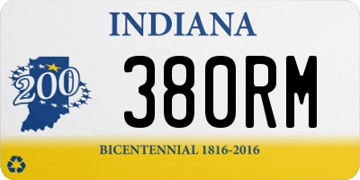 IN license plate 380RM