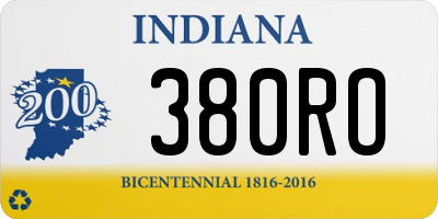 IN license plate 380RO