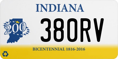 IN license plate 380RV