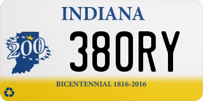 IN license plate 380RY