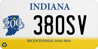 IN license plate 380SV