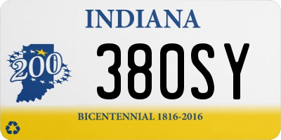 IN license plate 380SY