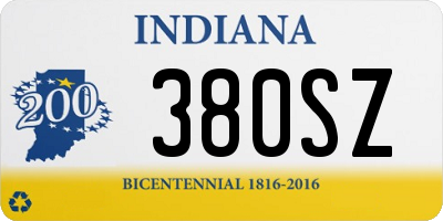 IN license plate 380SZ