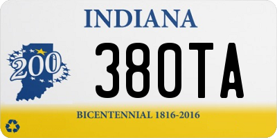 IN license plate 380TA