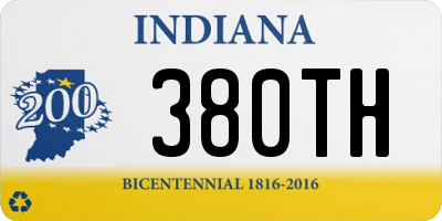 IN license plate 380TH