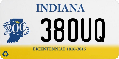 IN license plate 380UQ