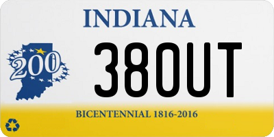 IN license plate 380UT
