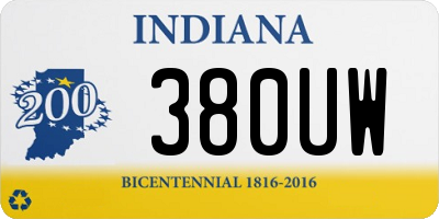 IN license plate 380UW