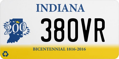 IN license plate 380VR