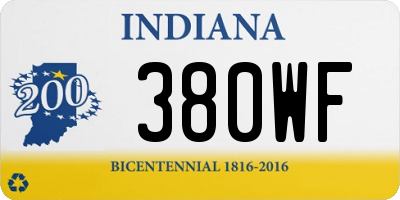 IN license plate 380WF