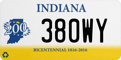 IN license plate 380WY