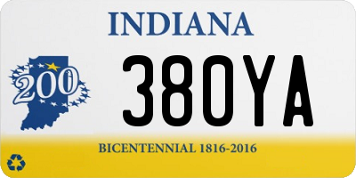 IN license plate 380YA