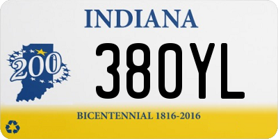 IN license plate 380YL