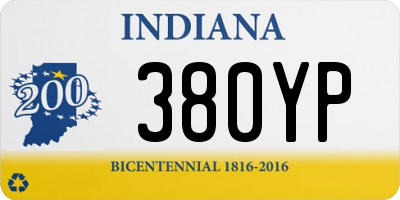 IN license plate 380YP