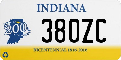 IN license plate 380ZC