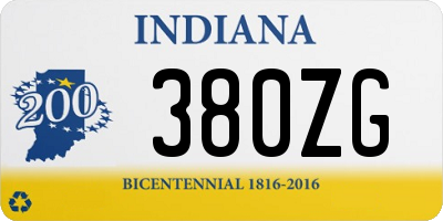 IN license plate 380ZG