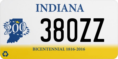 IN license plate 380ZZ