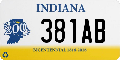 IN license plate 381AB