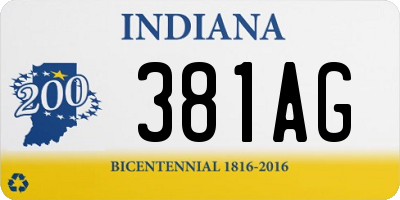 IN license plate 381AG