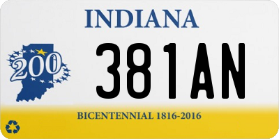 IN license plate 381AN