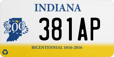 IN license plate 381AP