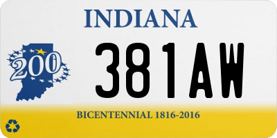 IN license plate 381AW