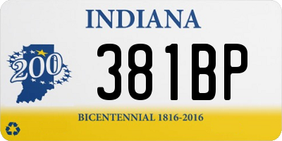 IN license plate 381BP