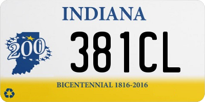 IN license plate 381CL