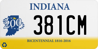 IN license plate 381CM