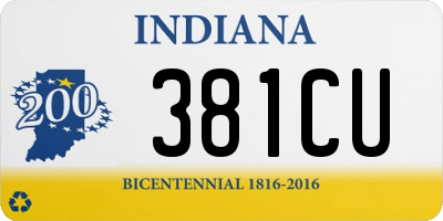 IN license plate 381CU