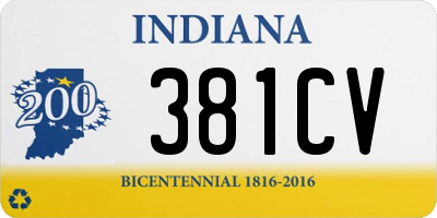 IN license plate 381CV