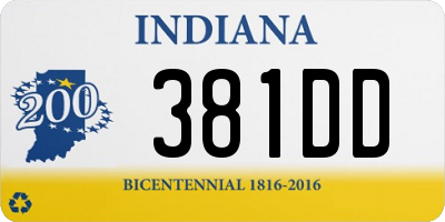 IN license plate 381DD