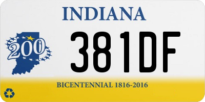 IN license plate 381DF