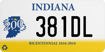 IN license plate 381DL