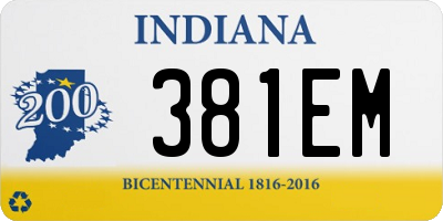 IN license plate 381EM