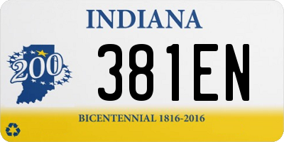 IN license plate 381EN