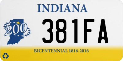 IN license plate 381FA