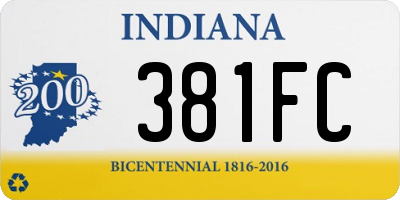 IN license plate 381FC