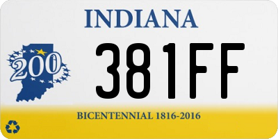 IN license plate 381FF