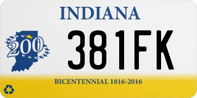 IN license plate 381FK