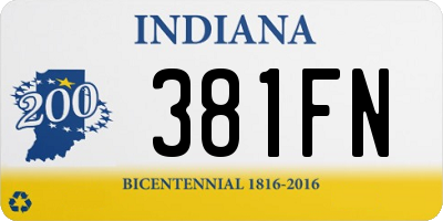 IN license plate 381FN